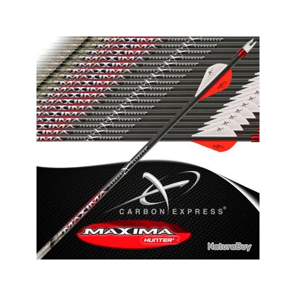 CARBON EXPRESS Maxima Hunter fl�ches de chasse et tir 3D empenn�es 450