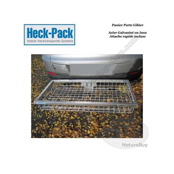 HECK-PACK Panier porte gibier avec attache rapide pour attelage de remorque 1000x600x175 Acier Galva