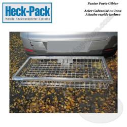 HECK-PACK Panier porte gibier avec attache rapide pour attelage de remorque Acier Galvanis&eacute; 1200x500