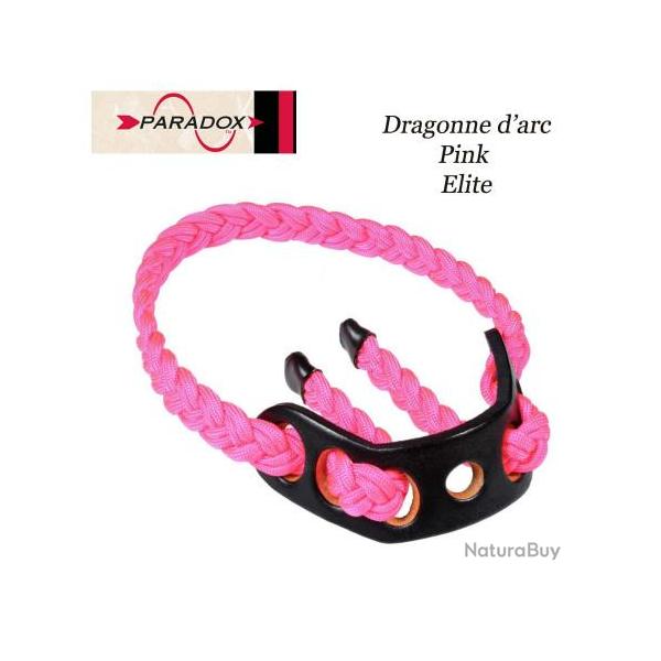 PARADOX Dragonne d'arc tress�e avec finition cuir Pink Elite