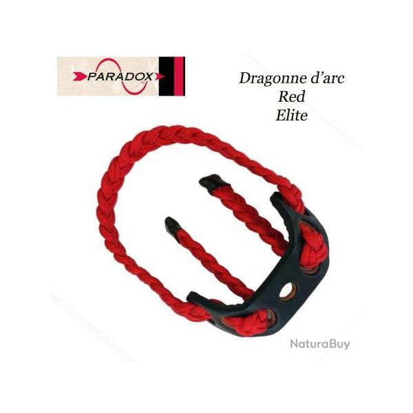 PARADOX Dragonne d'arc tress�e avec finition cuir Red Elite