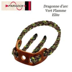 PARADOX Dragonne d'arc tress&eacute;e avec finition cuir Vert Flamme Elite