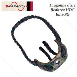 PARADOX Dragonne d'arc tress&eacute;e avec finition cuir Realtree HDG Elite SG