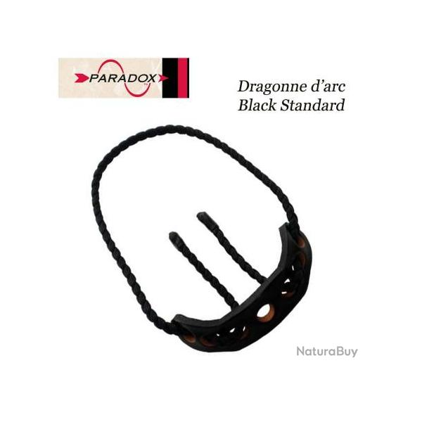 PARADOX Dragonne d'arc tress�e avec finition cuir Black Standard