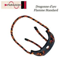 PARADOX Dragonne d'arc tress&eacute;e avec finition cuir Flamme Standard