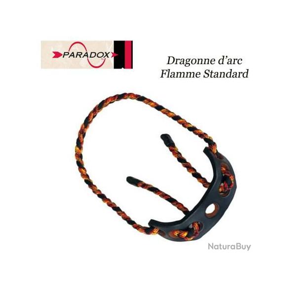 PARADOX Dragonne d'arc tress�e avec finition cuir Flamme Standard