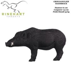 RINEHART Cible 3D Gros Sanglier Razorback Boar en mousse pour le tir &agrave; l'arc