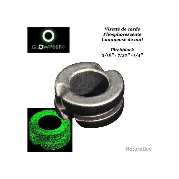 GLOWPEEP Visette de corde phosphorescente lumineuse Noir 3/16"