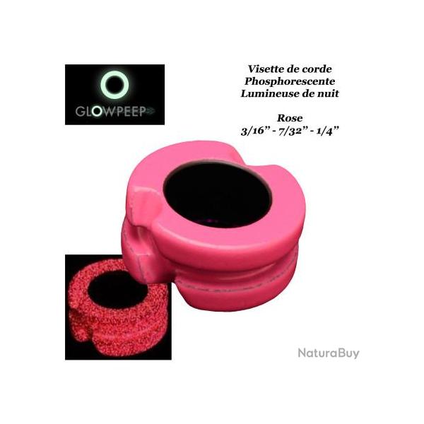 GLOWPEEP Visette de corde phosphorescente lumineuse Rose 3/16"
