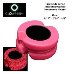 GLOWPEEP Visette de corde phosphorescente lumineuse Rose 1/4"