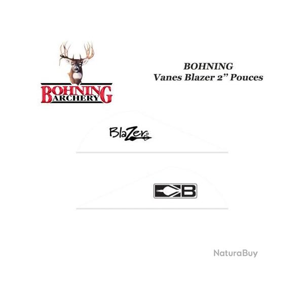 BOHNING Vanes Blazer 2" pouces en plastique unies ou tigr�es Blanc