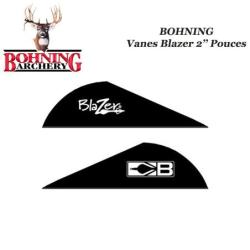 BOHNING Vanes Blazer 2" pouces en plastique unies ou tigr&eacute;es Noir
