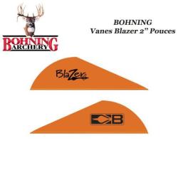 BOHNING Vanes Blazer 2" pouces en plastique unies ou tigr&eacute;es Orange