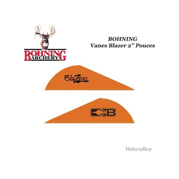 BOHNING Vanes Blazer 2" pouces en plastique unies ou tigr�es Orange