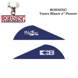 BOHNING Vanes Blazer 2" pouces en plastique unies ou tigr&eacute;es Bleu
