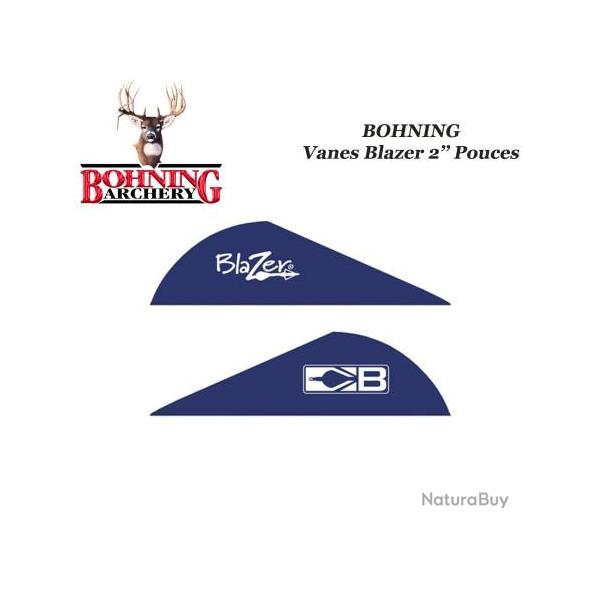 BOHNING Vanes Blazer 2" pouces en plastique unies ou tigr�es Bleu