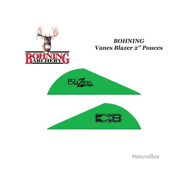 BOHNING Vanes Blazer 2" pouces en plastique unies ou tigr�es Vert