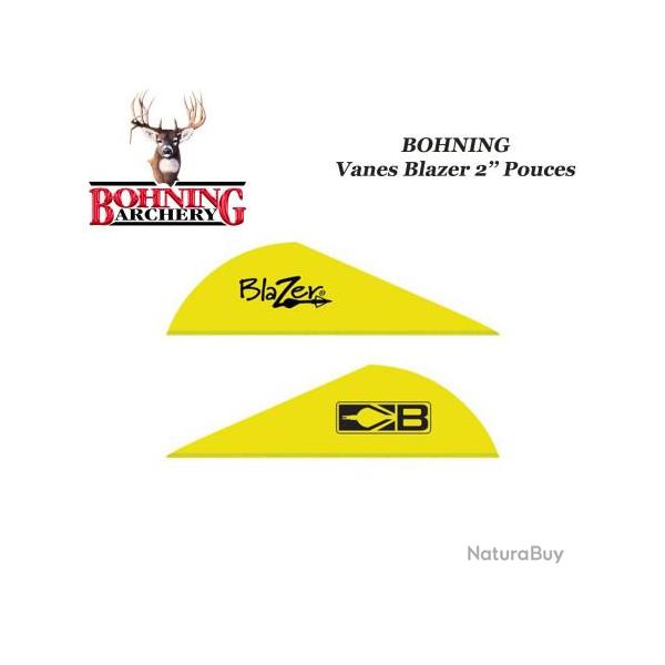 BOHNING Vanes Blazer 2" pouces en plastique unies ou tigr�es Jaune