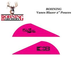 BOHNING Vanes Blazer 2" pouces en plastique unies ou tigr&eacute;es Rose