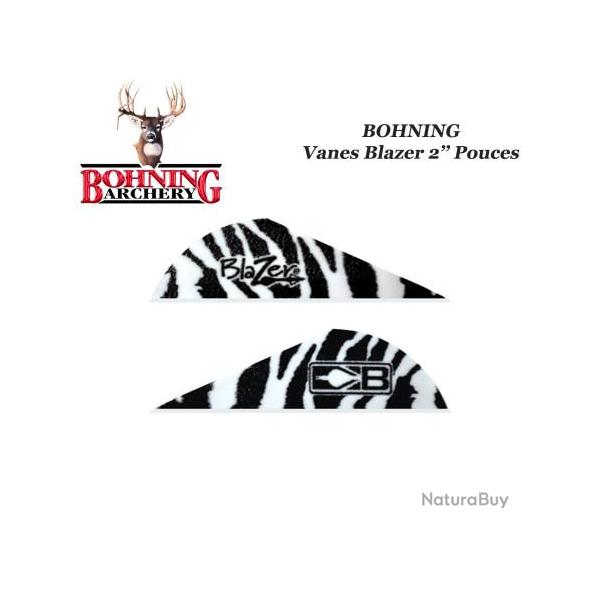 BOHNING Vanes Blazer 2" pouces en plastique unies ou tigr�es Tiger White