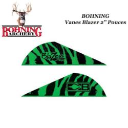 BOHNING Vanes Blazer 2" pouces en plastique unies ou tigr&eacute;es Tiger Green