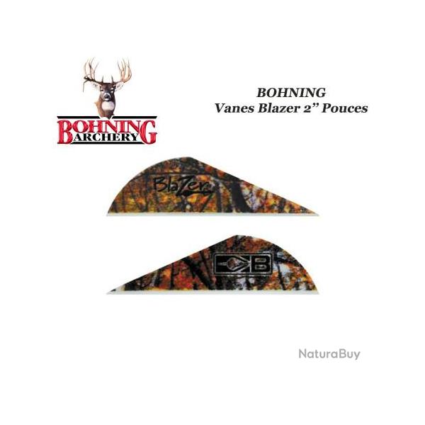 BOHNING Vanes Blazer 2" pouces en plastique unies ou tigr�es Camo