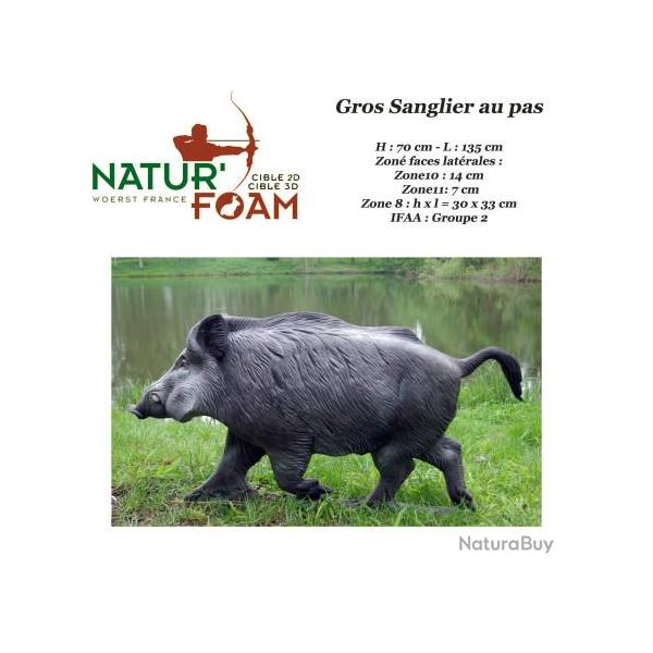 NATUR'FOAM Cible 3D Gros Sanglier au pas en mousse pour le tir  l'arc