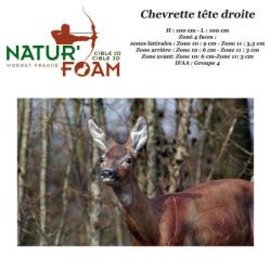 NATUR'FOAM Cible 3D Chevreuils, Chevrettes et Brocards en mousse pour le tir &agrave; l'arc Chevrette T&ecirc;te 