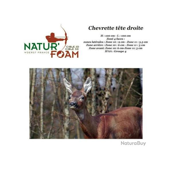 NATUR'FOAM Cible 3D Chevreuils, Chevrettes et Brocards en mousse pour le tir  l'arc Chevrette Tte 