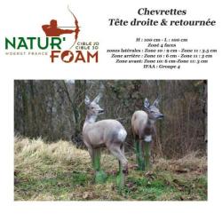 NATUR'FOAM Cible 3D Chevreuils, Chevrettes et Brocards en mousse pour le tir &agrave; l'arc Chevrette T&ecirc;te 