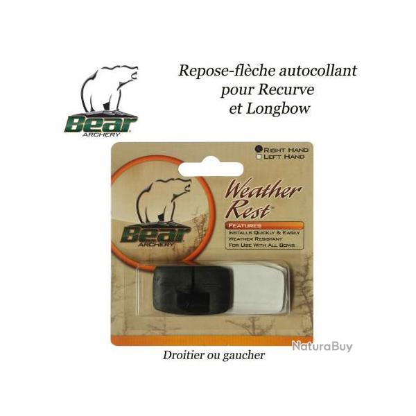 BEAR ARCHERY Repose-fl�che autocollant pour Compound, Recurve et Longbow Gaucher