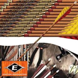 EASTON Axis Traditional Fl&egrave;ches de chasse et tir 3D en carbone imitation bois empenn&eacute;es avec plumes 
