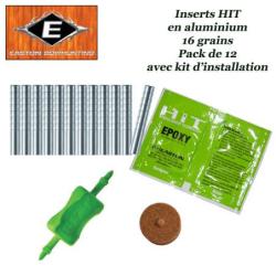 EASTON Inserts HIT l&eacute;gers en aluminium pour tubes et fl&egrave;ches Axis 12 Pack avec kit d'installation