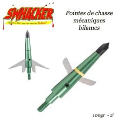 SWHACKER Pointes de chasse m&eacute;caniques bilame 100 grains 2.00" (cut)