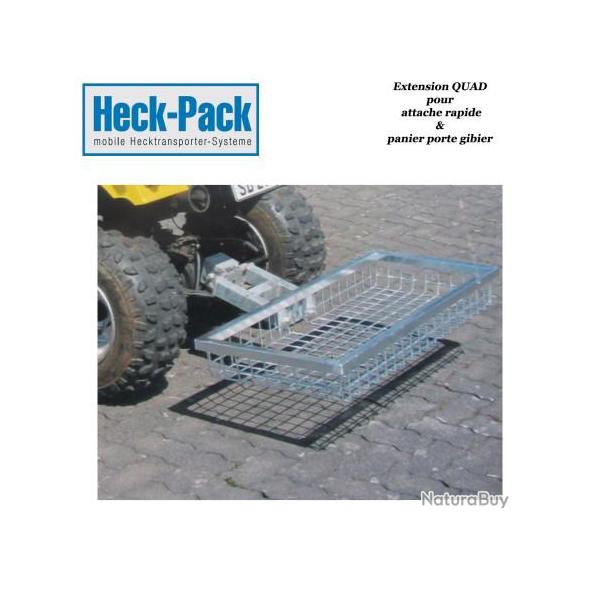 HECK-PACK Extension QUAD pour panier porte gibier avec attache rapide pour boule de remorque 15 cm