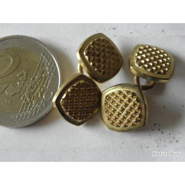 vintage boutons de manchette plaque or