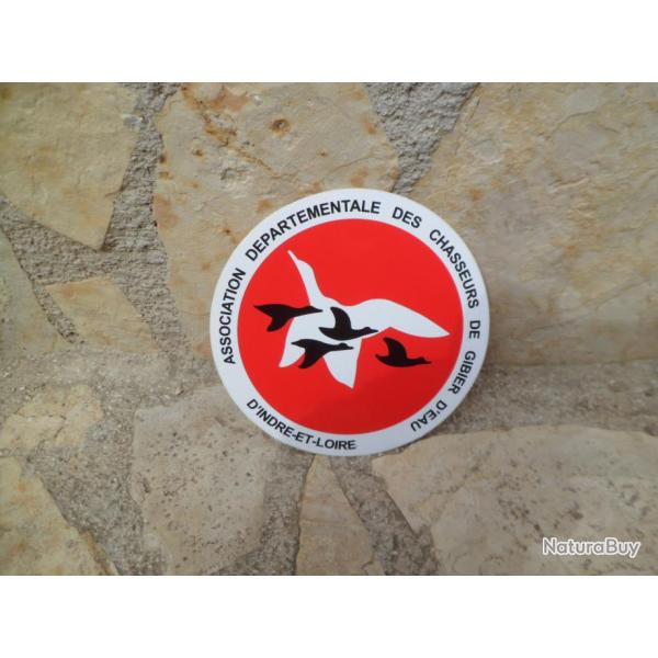 Magnifique autocollant "Association Dpartementale des Chasseurs de Gibier d'Eau d'Indre et Loire" 1