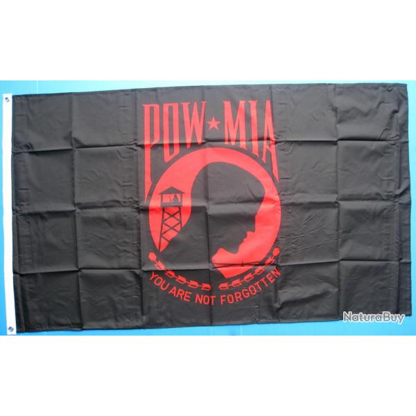 DRAPEAU USA / POW MIA - RED LOGO - Ref.048