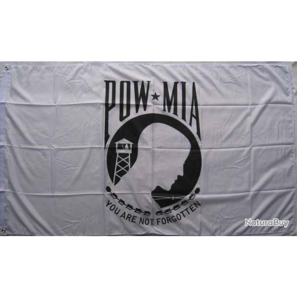 DRAPEAU USA / POW MIA - BLACK LOGO - Ref.094