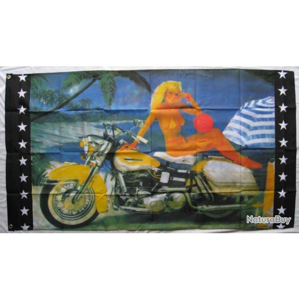 DRAPEAU  USA / MOTORCYCLE HD - Ref081