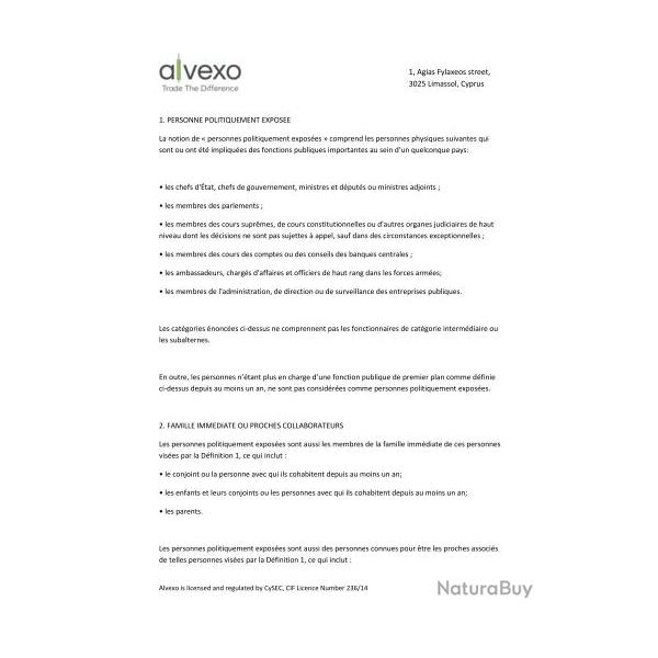 Ebook Livre Action - Personne Politiquement Expose (Phnix, 2016, 2 Pages)