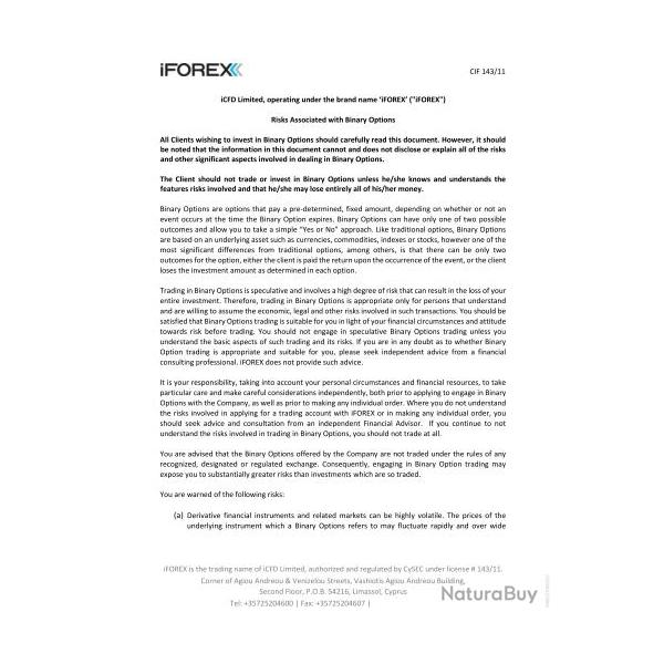 Ebook Livre Action - Risks Associated With Binary Options (Phnix, 2016, 2 Pages)