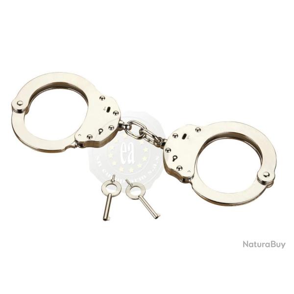 Menottes chromes double verrou  chane 