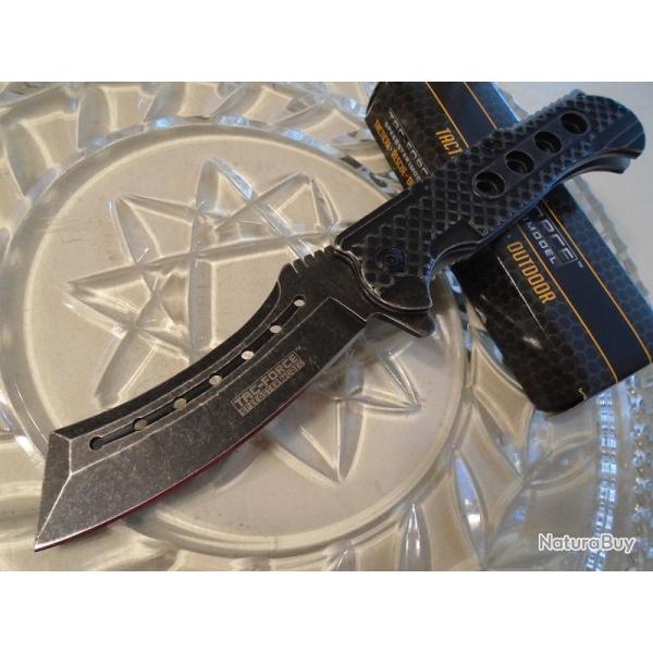 Couteau Parang Kukri Tac-Force A/O Lame Acier Carbone/Inox Manche Acier Stonewash TF892