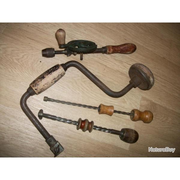 4 Chignoles - Vilebrequins anciens + M�che � bois (20mm)
