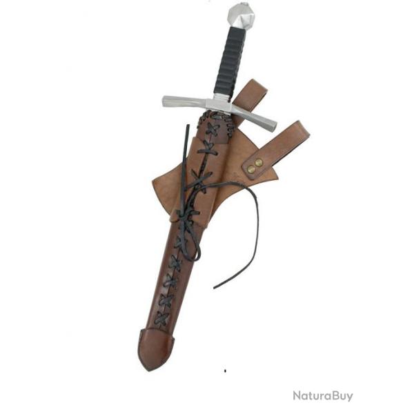 Couteau Dague Mdivale de combat  Octo   avec fourreau Cuir