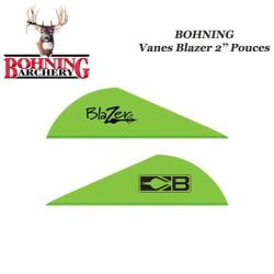 BOHNING Vanes Blazer 2" pouces en plastique unies ou tigr&eacute;es Kiwi