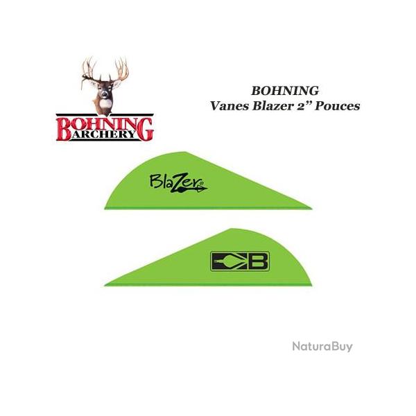 BOHNING Vanes Blazer 2" pouces en plastique unies ou tigr�es Kiwi