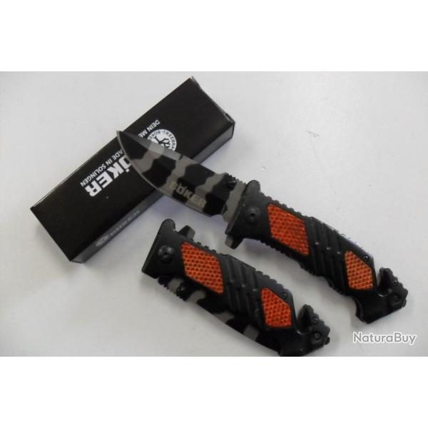 Joli Couteau de Survie Manche 11,5 cm Lame Acier Inoxydable Camouflage 8 cm