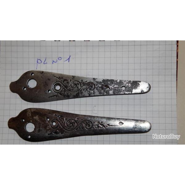 2 Platines nues   pour double canon   PL1 ( A)     XIX�me